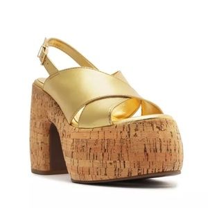 SCHUTZ Gold Platform Sandals